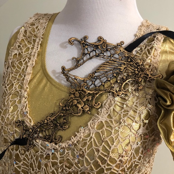 Alexandra gold dance dress adult large balera Leo - Picture 7 of 8
